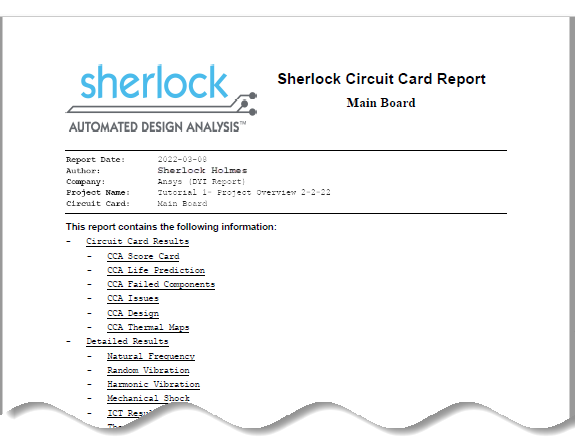 Sherlock Program 2.1. Tutorial: Project Overview
