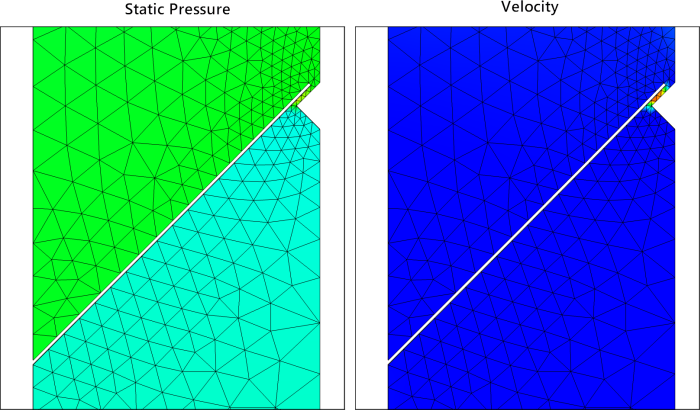 Fluent Pressure and Velocity results in EnSight