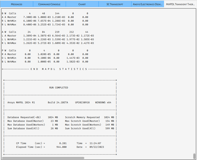 Participant transcript tab