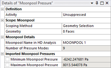 Details of Moonpool Pressure