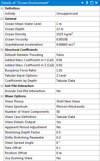 Ocean Environment Details