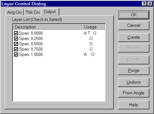 Layer Control Dialog