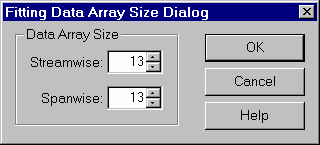 User-Defined Fitting Data Array Size Dialog Box