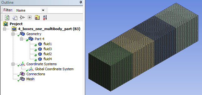 Meshed Model (One Multibody Workbench Part) Ready for Export to Ansys ICEM CFD