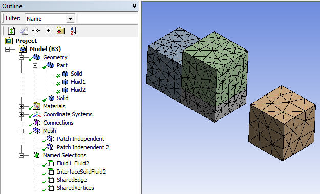 Meshed Model (with Named Selections) Ready for Export to Ansys ICEM CFD