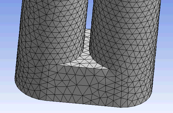 Mesh Generated with Automatic Pinch Control and Manual Pinch Control on Similar Geometry