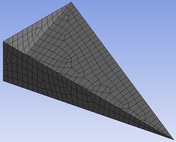 Finite Element Mesh of a Floating Inverted Pyramid