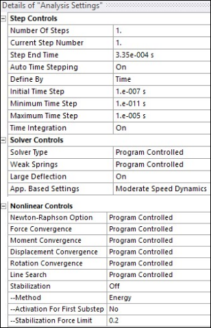Analysis Settings