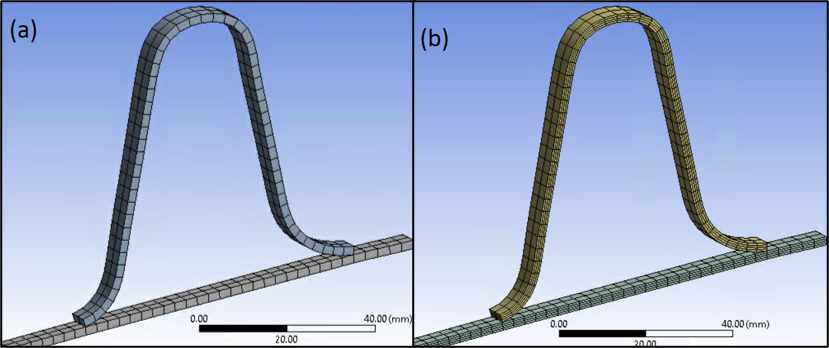 Mesh (a) and Layer Solid Representation of the Mesh (b)