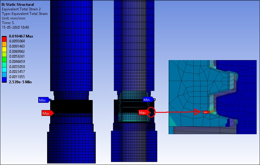 Total Mechanical Equivalent Strain After MAP2DTO3D