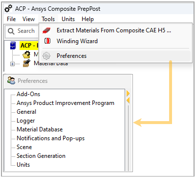 Preferences Window