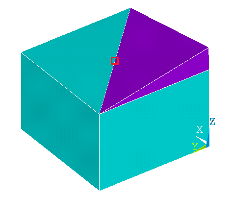 Quadratic Tetrahedral Element on Top of a Hexahedral Element