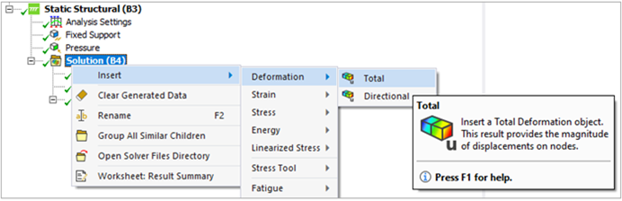 Insert Deformation Object under the Solution Group