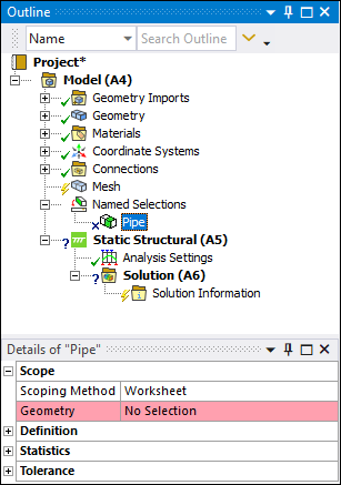 Defining the Named Selection Worksheet