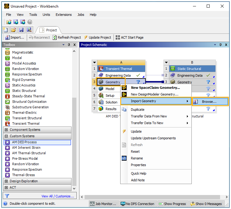 5.2. Attach Geometry and Launch the Mechanical Application