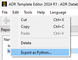 Exporting a Template to Python API