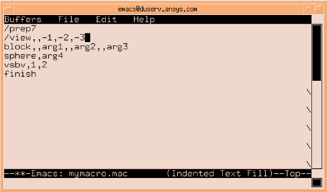 A Macro Created in a Text Editor