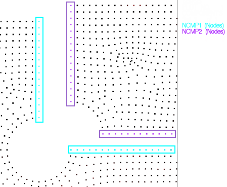 2D Example - Node Components at the Contact Surfaces