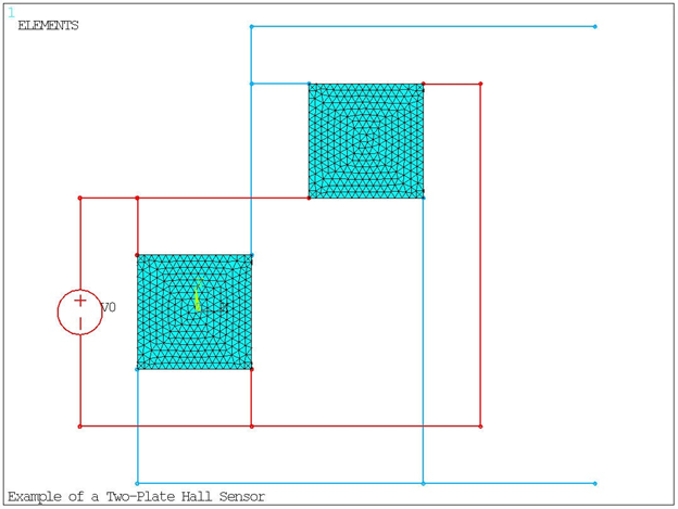 Finite Element Model of the Two-Plate Hall Sensor