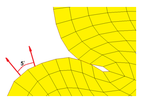 2D Boundary Angle Between Two Adjacent Edges on an Exterior Surface