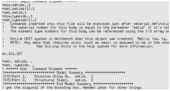 Specifying the Desired Element Type (ET,101,187) for NLAD-ETCHG