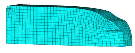 Deformed Mesh of the Block at 30th Substep of First Load Step