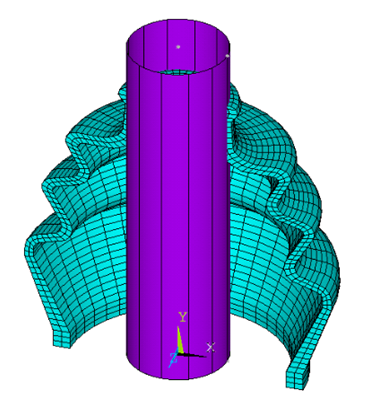 3D Model of Rubber Boot Seal and Rigid Shaft