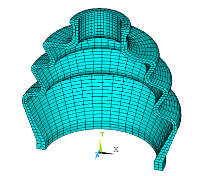 Half Symmetry Model of the 3D Rubber Boot Seal