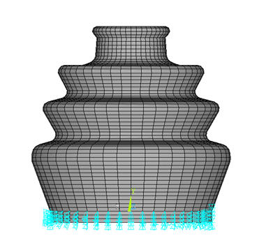 Boundary Conditions at the Bottom of the Rubber Boot (in the Radial Direction)