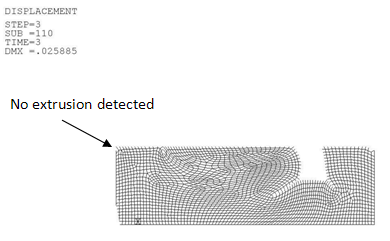 Deformed Mesh Plot of Seal After Third Load Step Without Rezoning