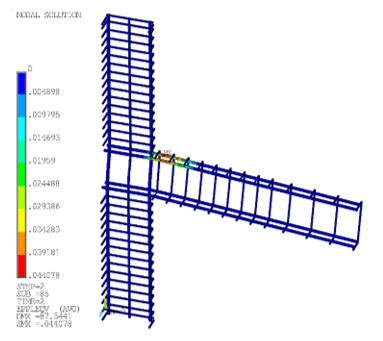 Deformed Shape and Plastic Strain in the Steel Reinforcing