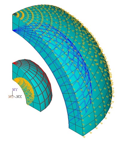 Finite Element Model Using SOLID90 and SURF252 Elements