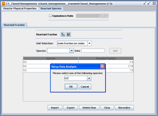 closed_homogeneous__transient.ckprj - Reactant Fraction of O2