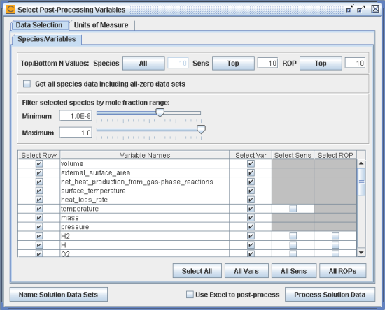 closed_homogeneous__transient.ckprj - Select Post-Processing Variables