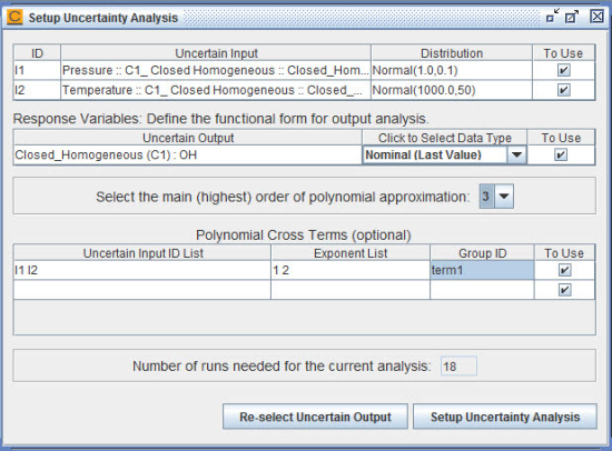 closed_homogeneous__transient.ckprj — Final View of Setup Uncertainty Analysis Panel