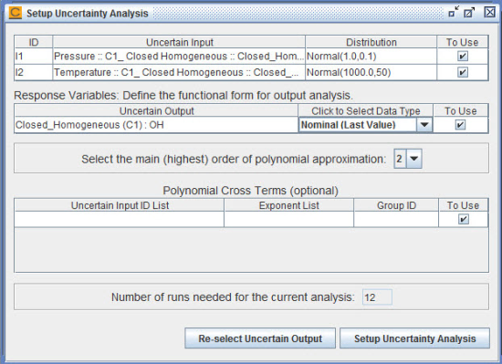 closed_homogeneous__transient.ckprj — Setup Uncertainty Analysis Panel