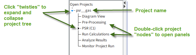 Open Projects Palette