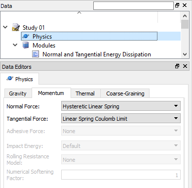 Normal Force and Tangential Force Contact Models.