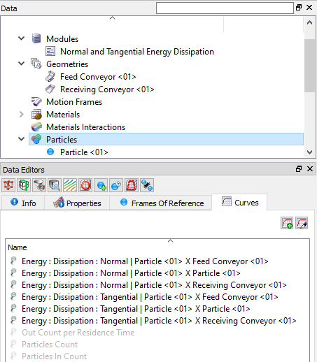 Particles Curves created by the Normal and Tangential Energy Dissipation module.