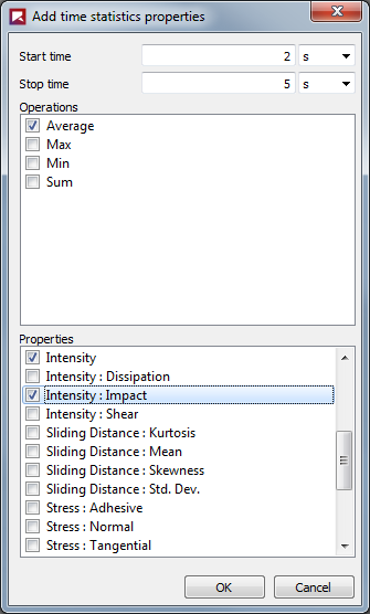 Add time statistics properties dialog