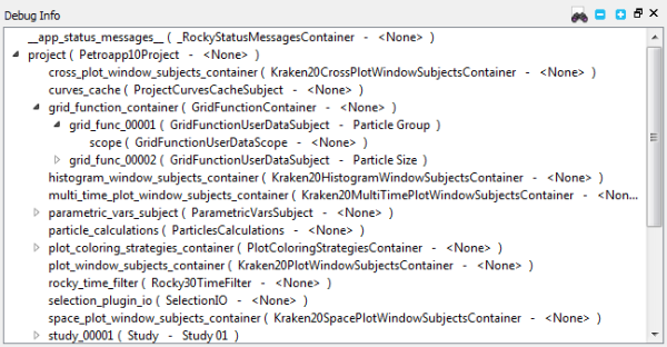 Debug Info panel