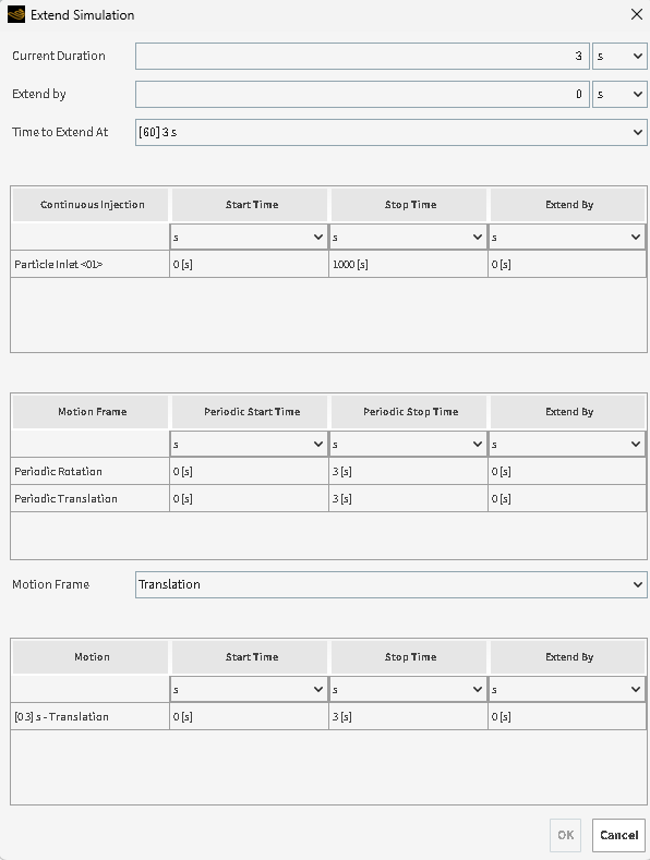 Extend Simulation dialog