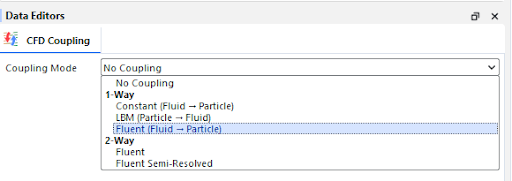 Fluent (Fluid -> Particle) Selected.