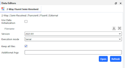 2-Way Fluent Semi-Resolved settings.