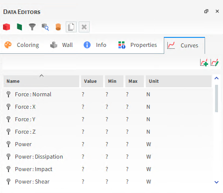 Geometry (Feed; Receiving; Imported) Curves options on the Data Editors panel when Boundary Collision Statistics are collected