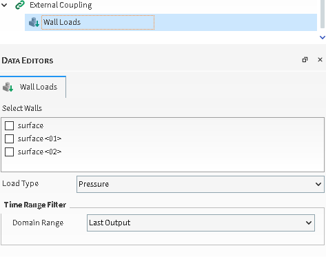 External Coupling entity expanded to show the Geometry Loads component