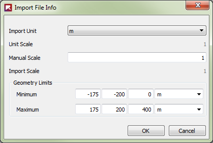 Import File Info dialog