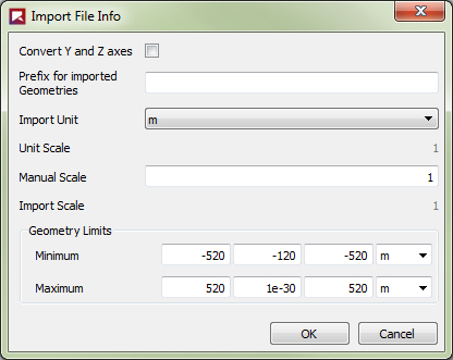 Import File Info dialog
