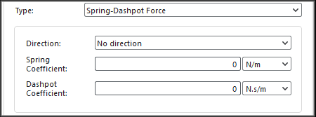 New Motion showing Spring-Dashpot Force parameters