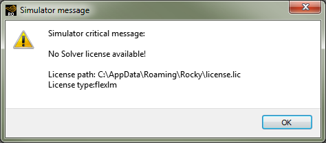 Simulator message